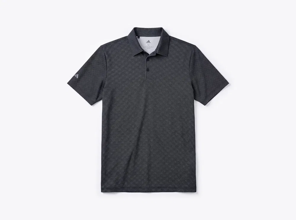 adidas A498 Ultimate365 Diamond Dot Print Polo in Black/White/Grey Three