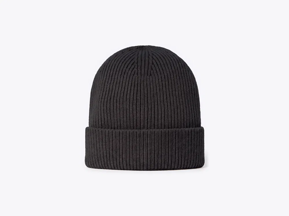 Atlantis Headwear ANDY Sustainable Fine Rib Cuffed Beanie in Black