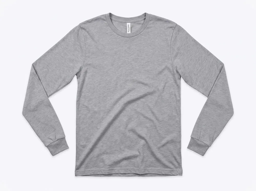 BELLA+CANVAS BC3501CVC Heather CVC Long Sleeve Tee in Athletic Heather