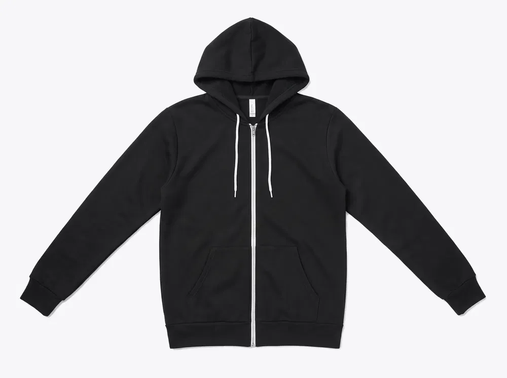 BELLA+CANVAS BC3739 Sponge Fleece Full-Zip Hoodie in Black