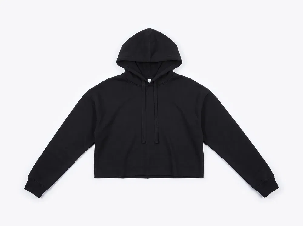 BELLA+CANVAS BC7502 Women's Cropped Fleece Hoodie in Black