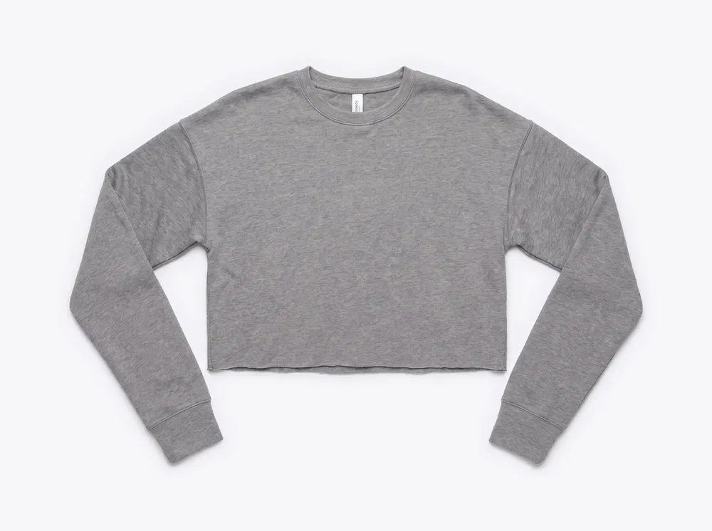 BELLA+CANVAS BC7503 Women's Cropped Fleece Crewneck Sweatshirt in Deep Heather