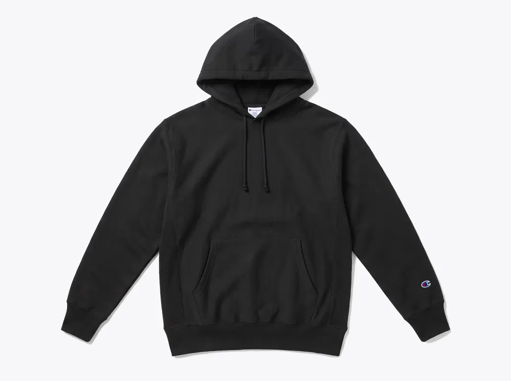 Champion S101 Reverse Weave Hooded Sweatshirt in Black