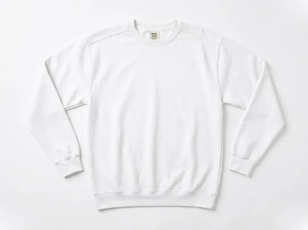 Comfort Colors 1566 Garment-Dyed Crewneck Sweatshirt in White