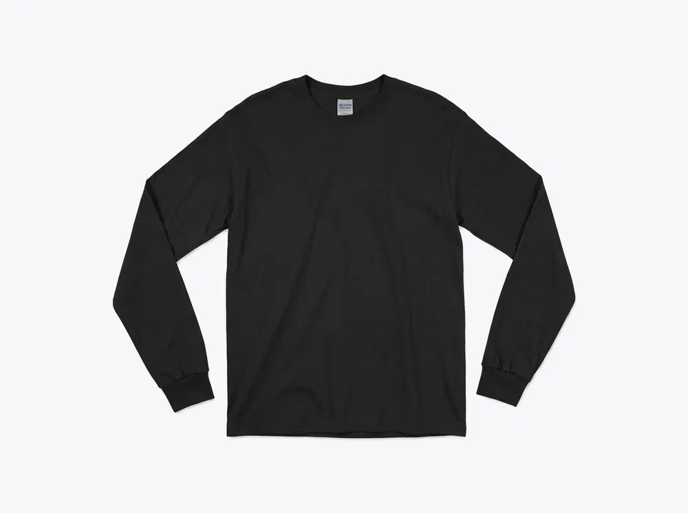 Gildan 2400 Ultra Cotton Long Sleeve T-Shirt in Black