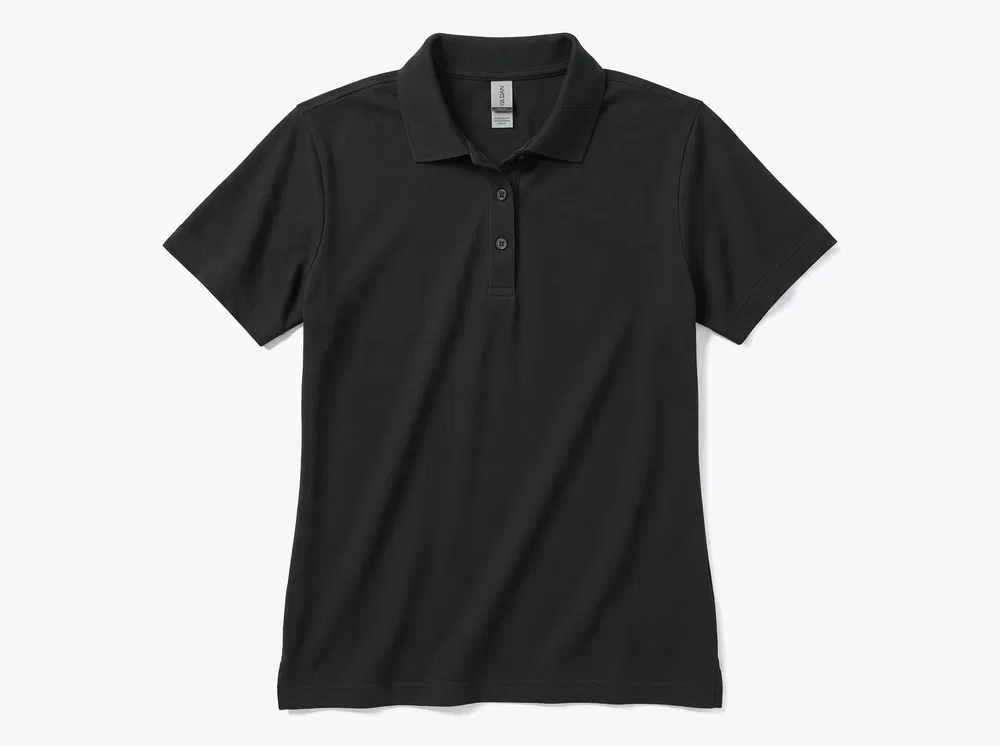 Gildan 64800L Softstyle Women's Pique Polo in Black