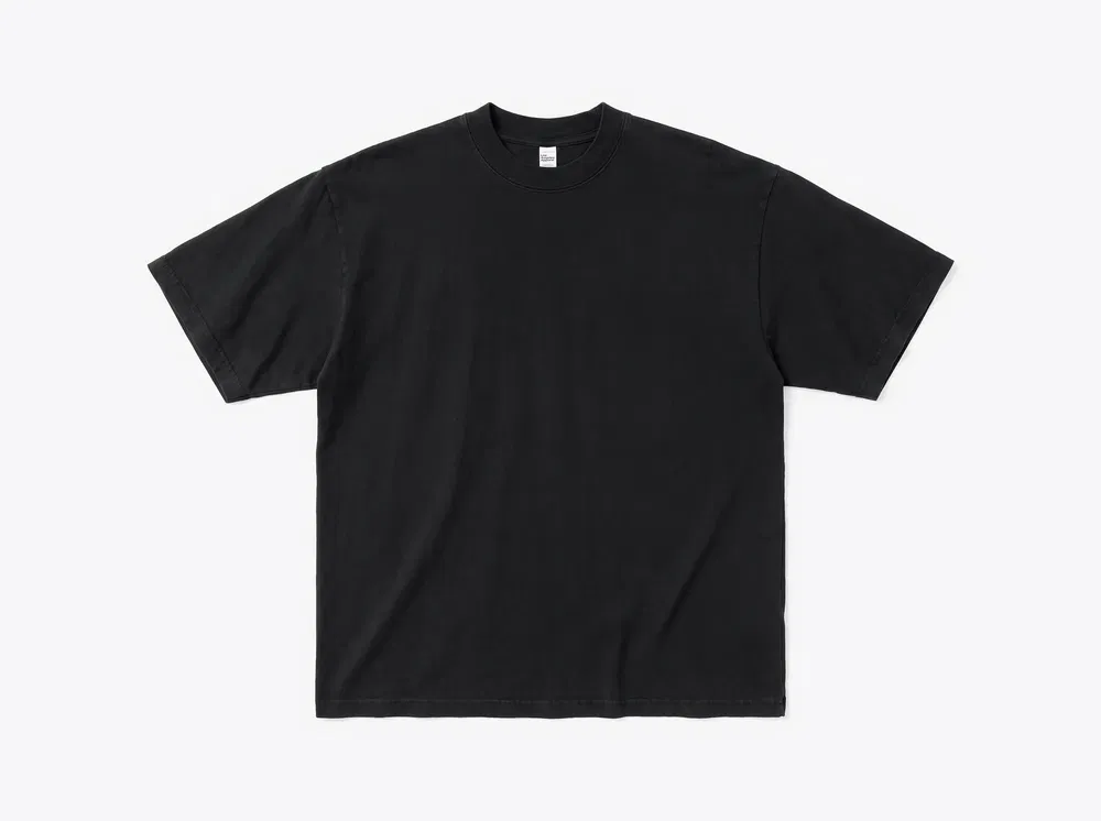 Los Angeles Apparel 1801GD Garment Dye Crew Neck Tee in Black
