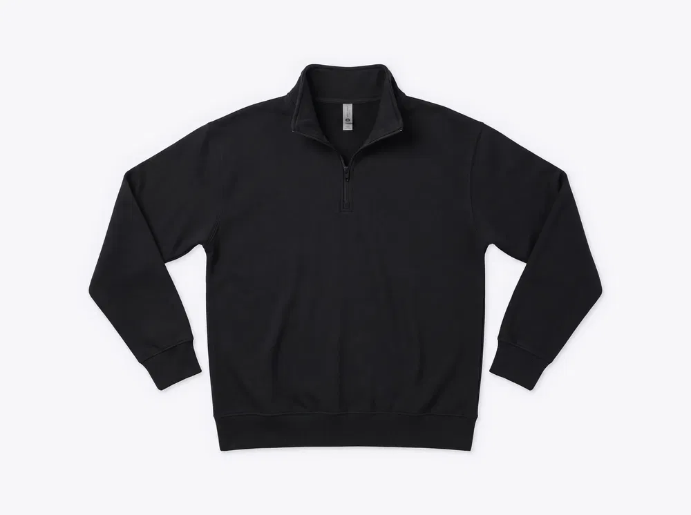 Next Level 9643 Santa Cruz Fleece Quarter-Zip Pullover in Black