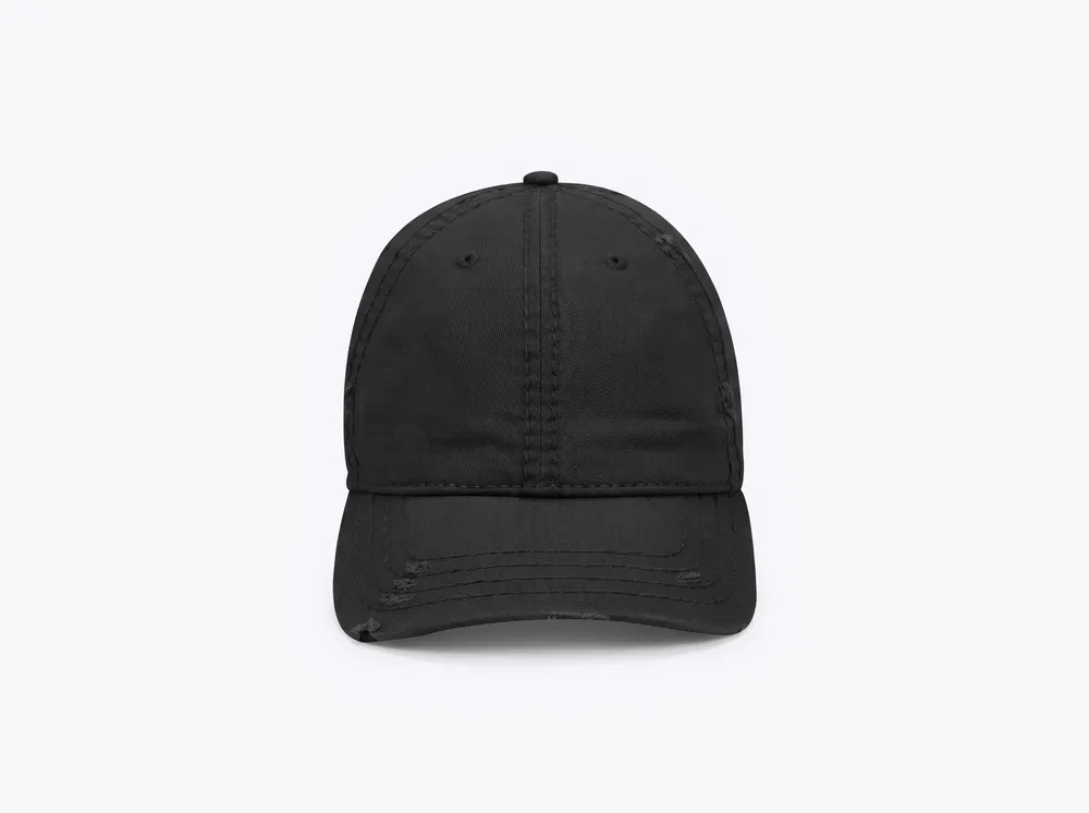 Otto Cap 104-1018 Distressed Dad Hat in Black