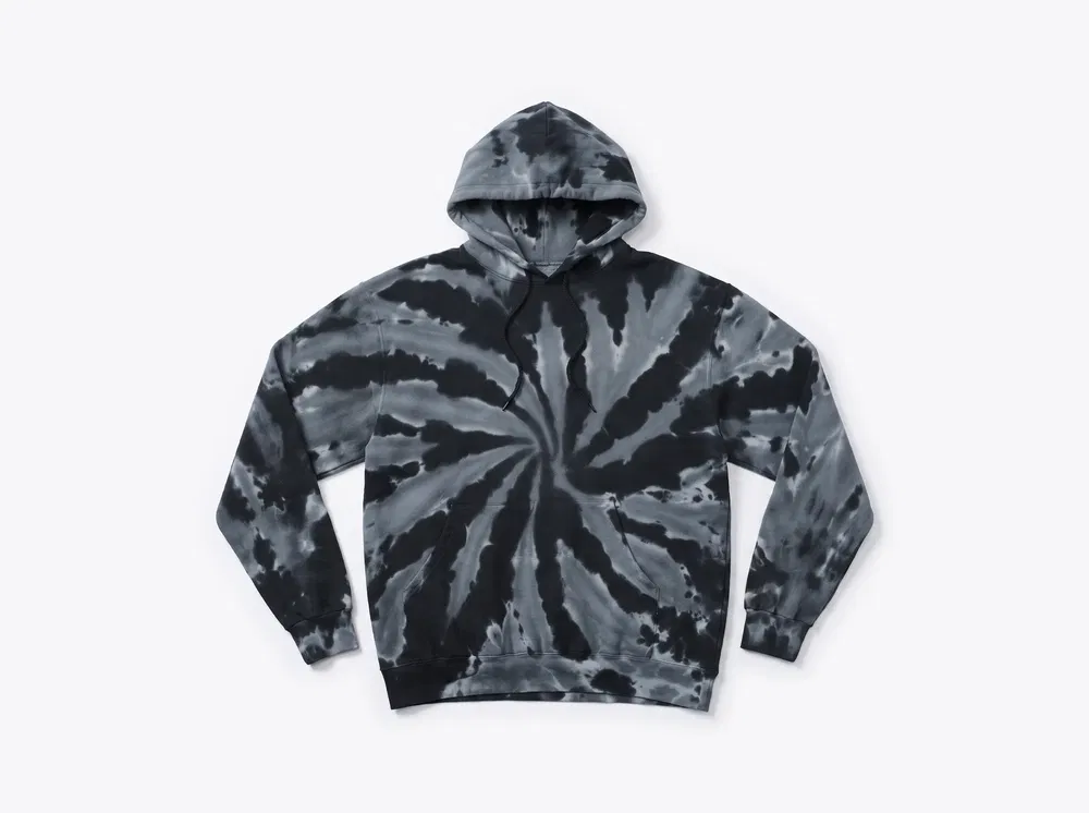 Port & Company PC146 Essential Tie-Dye Pullover Hooded Sweatshirt in Black