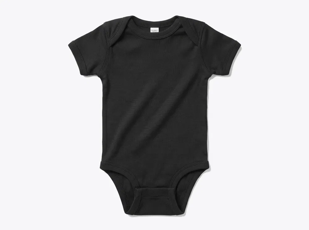 Rabbit Skins 4400 Infant Baby Rib Bodysuit in Black