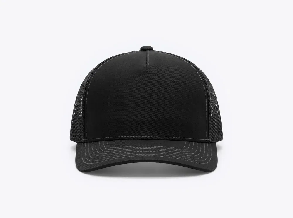 Richardson 112FP Five-Panel Trucker in Black