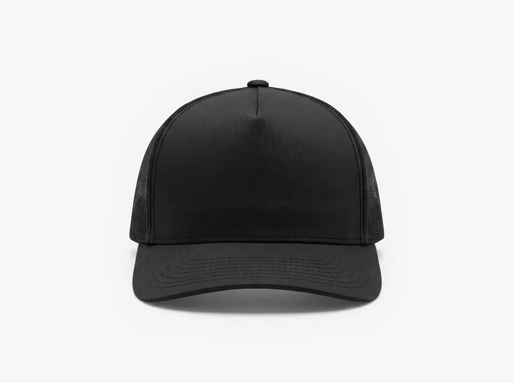 Sport-Tek STC38 YP Classics 5-Panel Trucker Cap in Black/Black